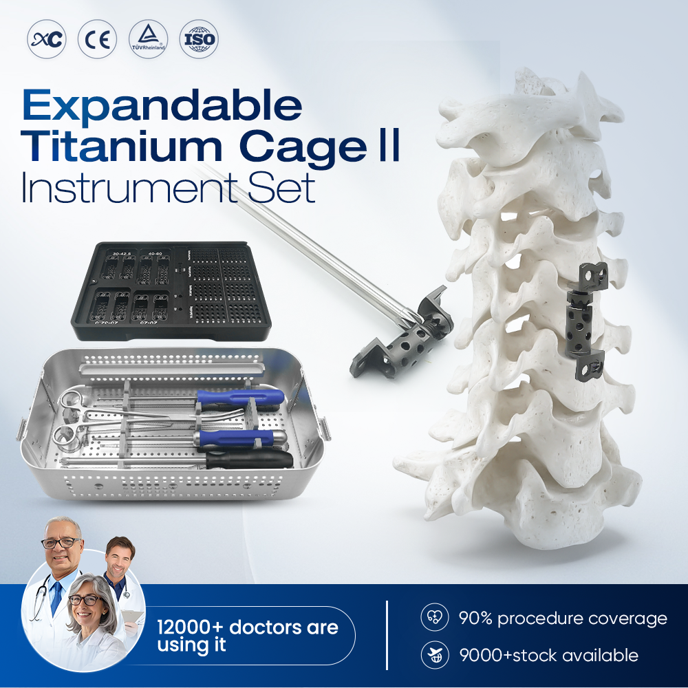 Expandable Titanium Cage II Instrument Set | Cervical Spine Posterior Plasty Kit | XC Medico