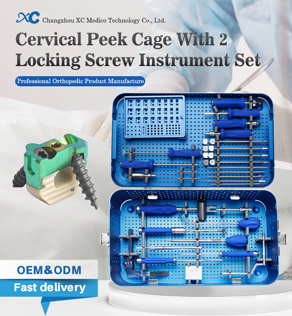 Cervical Peek Cage With 2 Locking Screw Instrument Set - XC Medico