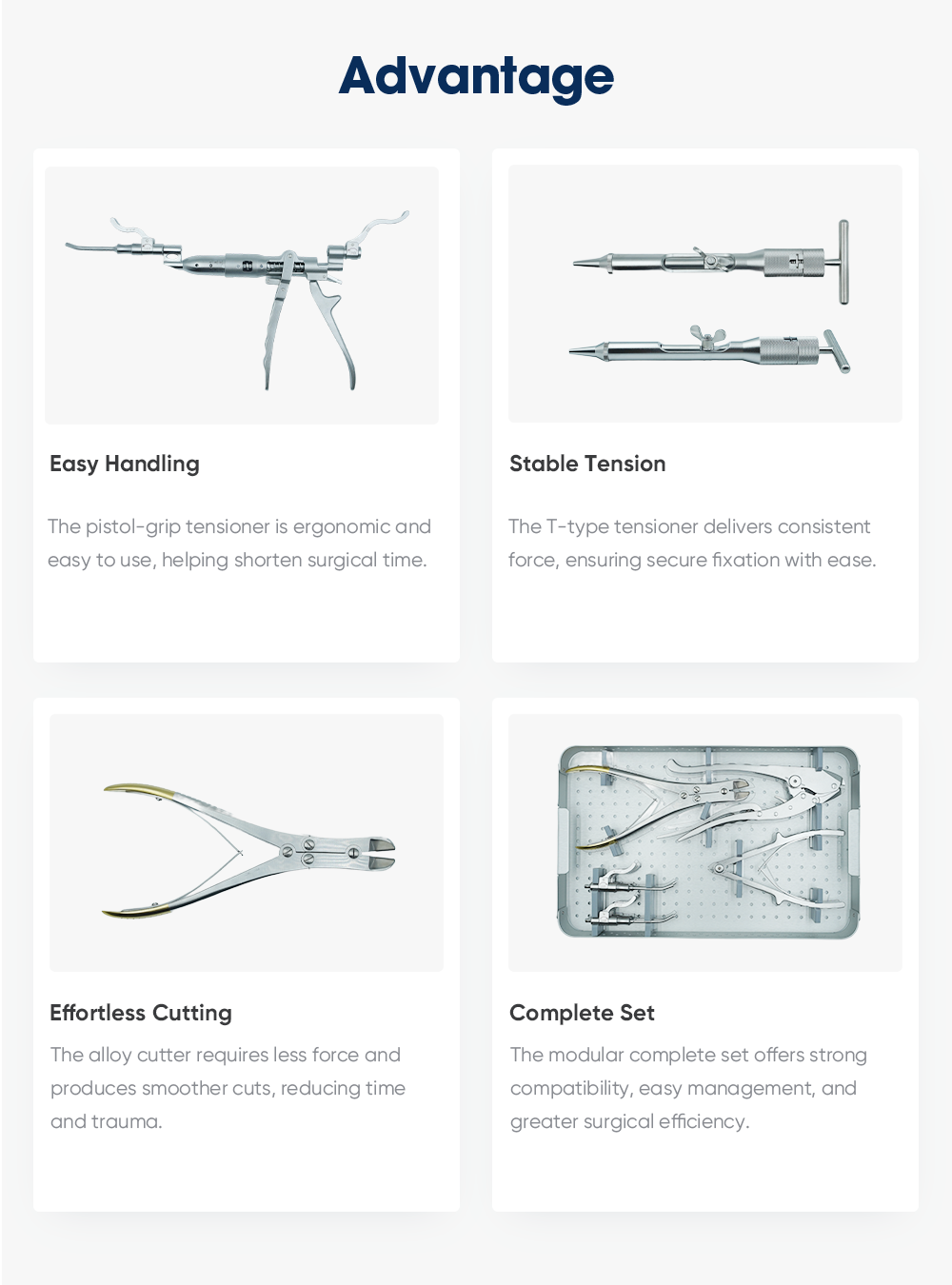 Titanium Wires কেবল Grip Instrument সেট - XC Medico