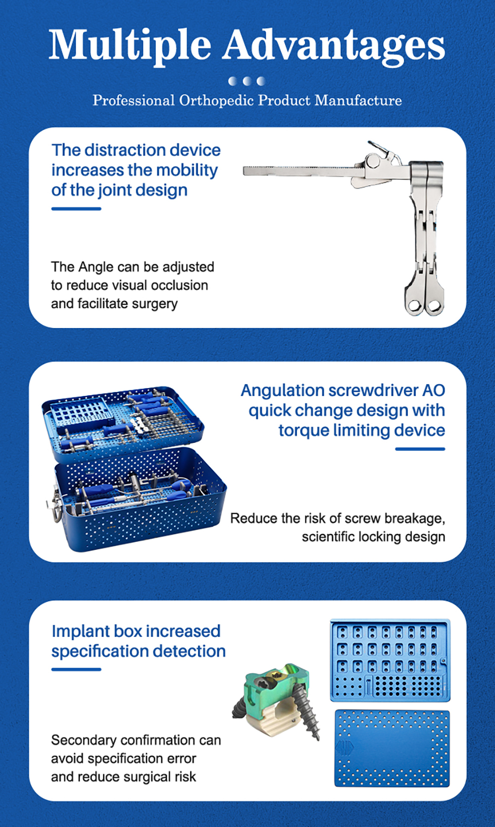 Cervical Peek Cage With 2 Locking Screw Instrument Set - XC Medico