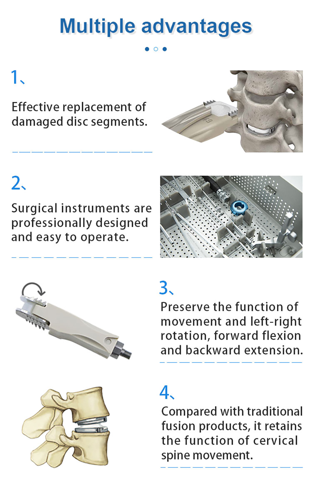 Artificial Cervical Disc Instrument Set | Total Disc Replacement (TDR) Kit | XC Medico