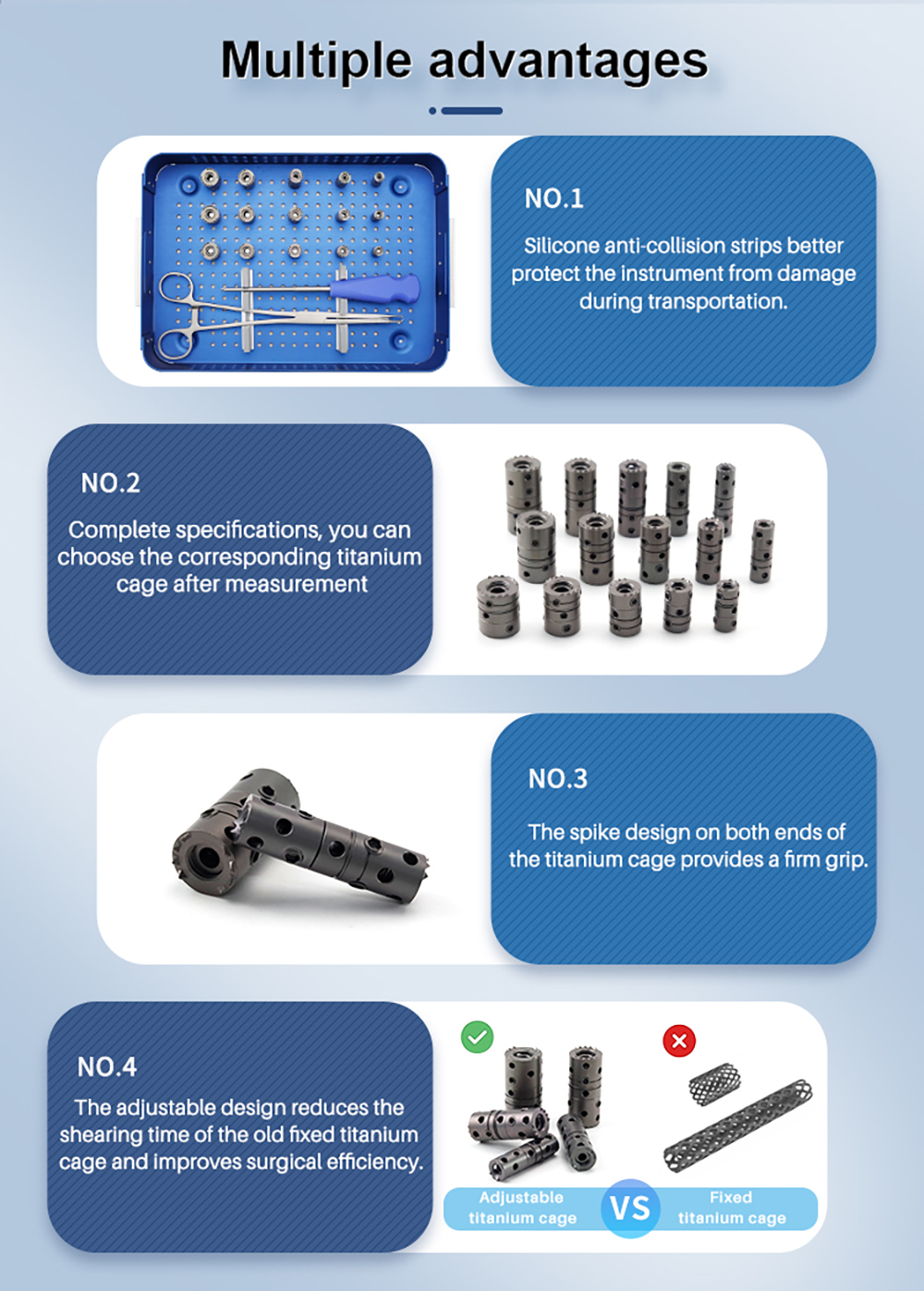 Expandable Titanium Cage Instrument Set | Spinal Corpectomy & VBR Tools | XC Medico