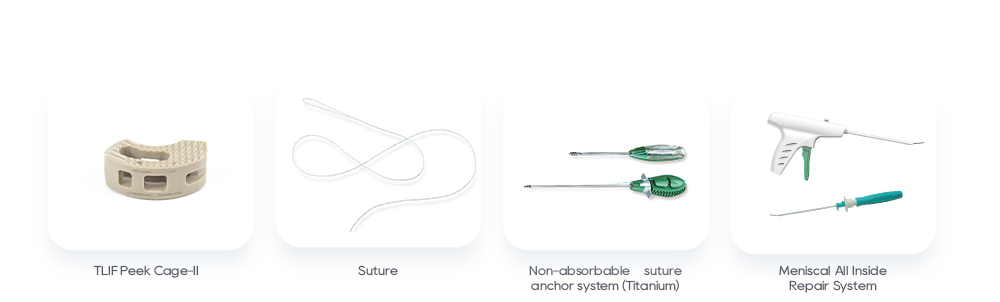 Related Products: TLIF PEEK Cage, Suture, Non-absorbable suture anchor system, Meniscal Repair System