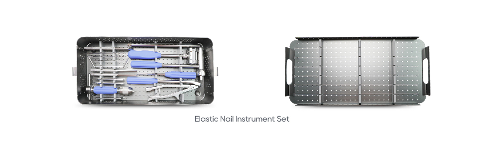 Elastic nail instrument set and sterilization tray for pediatric intramedullary nailing