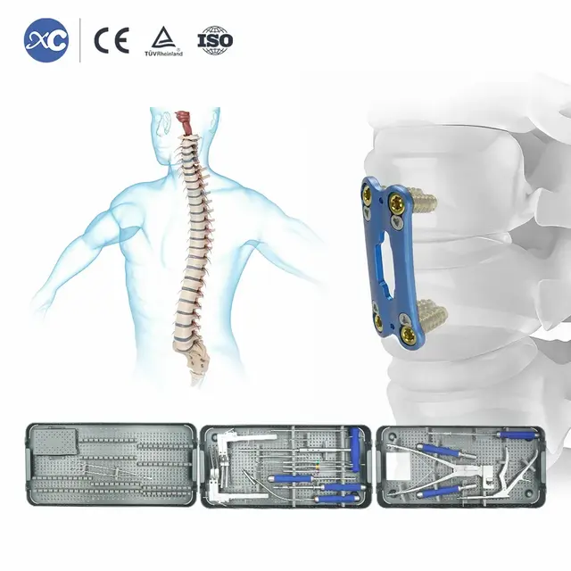 Anterior cervical plate instrument tray with drill guides, taps and screwdrivers