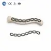 Close-up of S-clavicle locking plate threaded locking holes