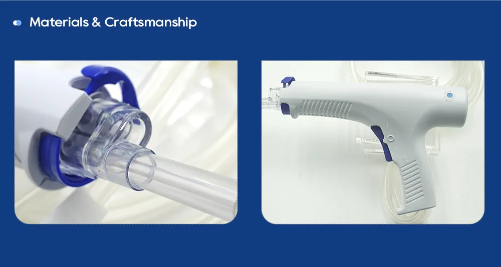 Medical pulsed lavage connector and handheld device craftsmanship