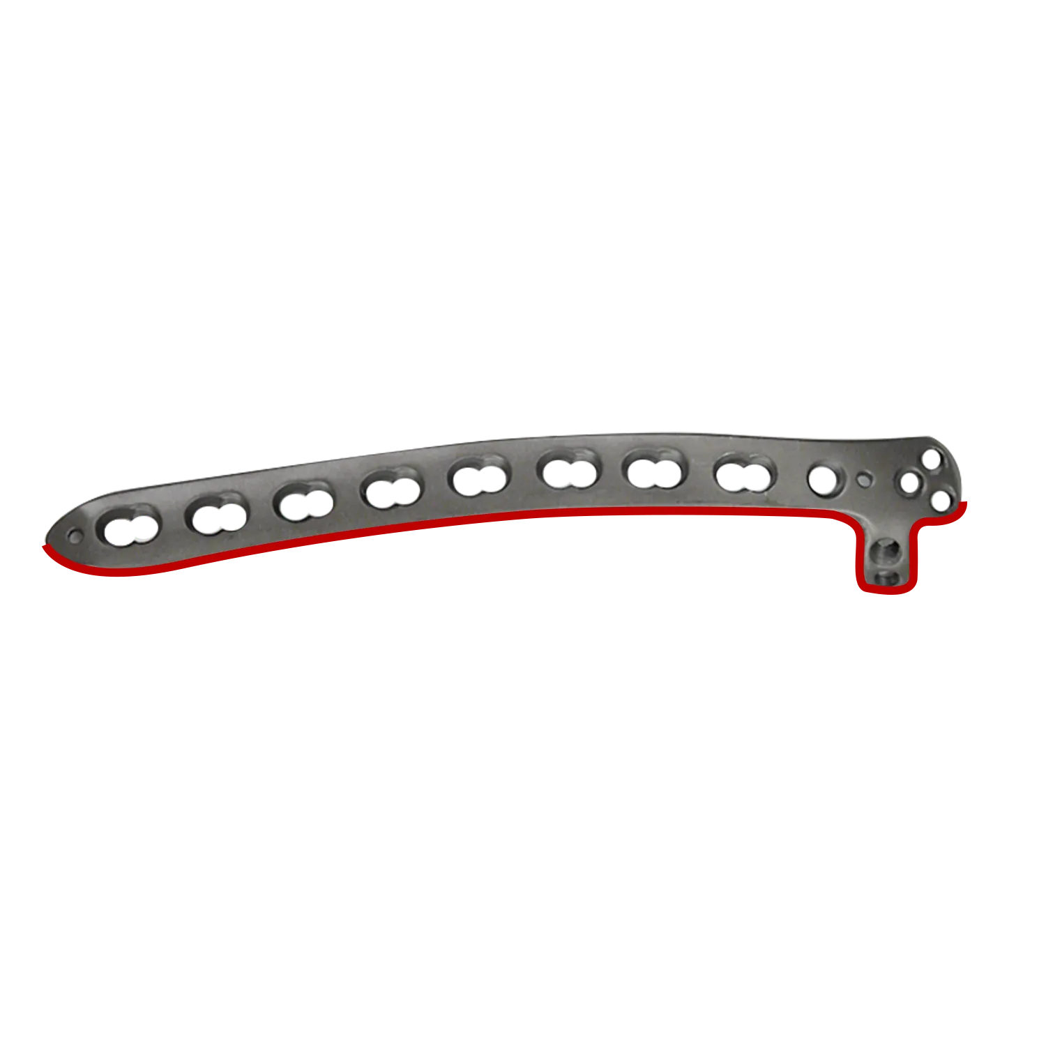 Anatomical contour of the distal humerus lateral locking plate following the lateral column