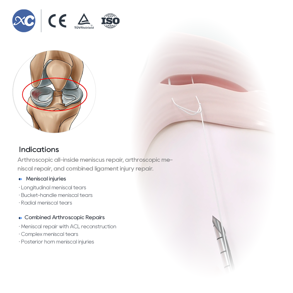 Meniscal Suture Device Handheld (15&deg;) | Minimally Invasive Arthroscopic Meniscus Repair System