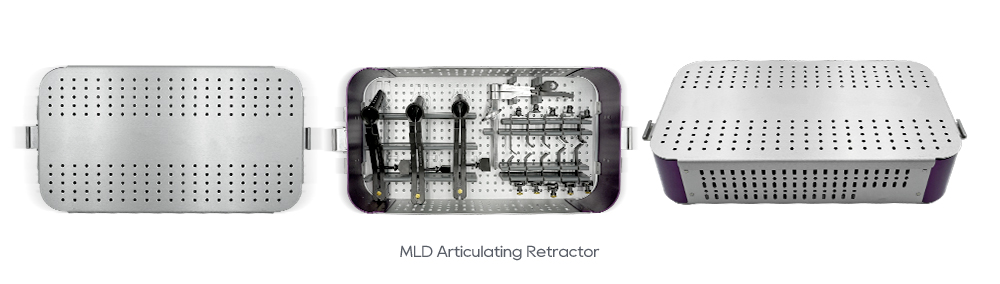 MLD Articulating Retractor Instrument Set Etegekeddwa mu Trays z'okuzaala