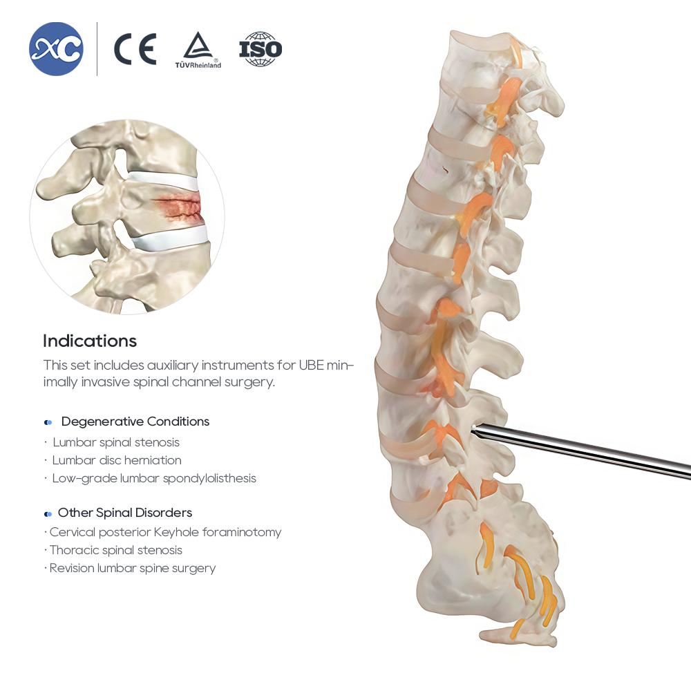 Ensemble ya ba instruments ya chirurgie spinale UBE - XC Medico