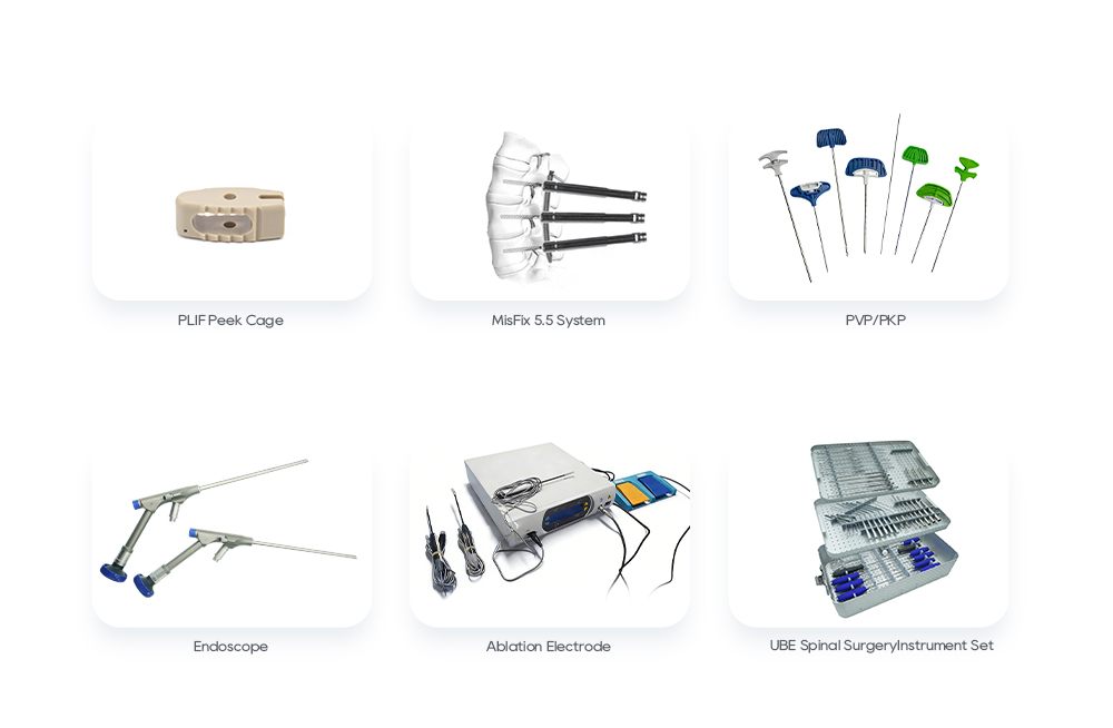 Related Spine Systems: TLIF Peek Cage, Endoscope, PVP/PKP, UBE Instrument Set