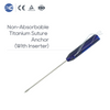 Non-absorbable titanium suture anchor with pre-loaded inserter