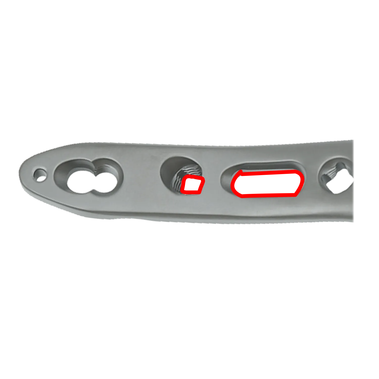 Titanium alloy shaft holes of multi-axial tibial plateau locking plate