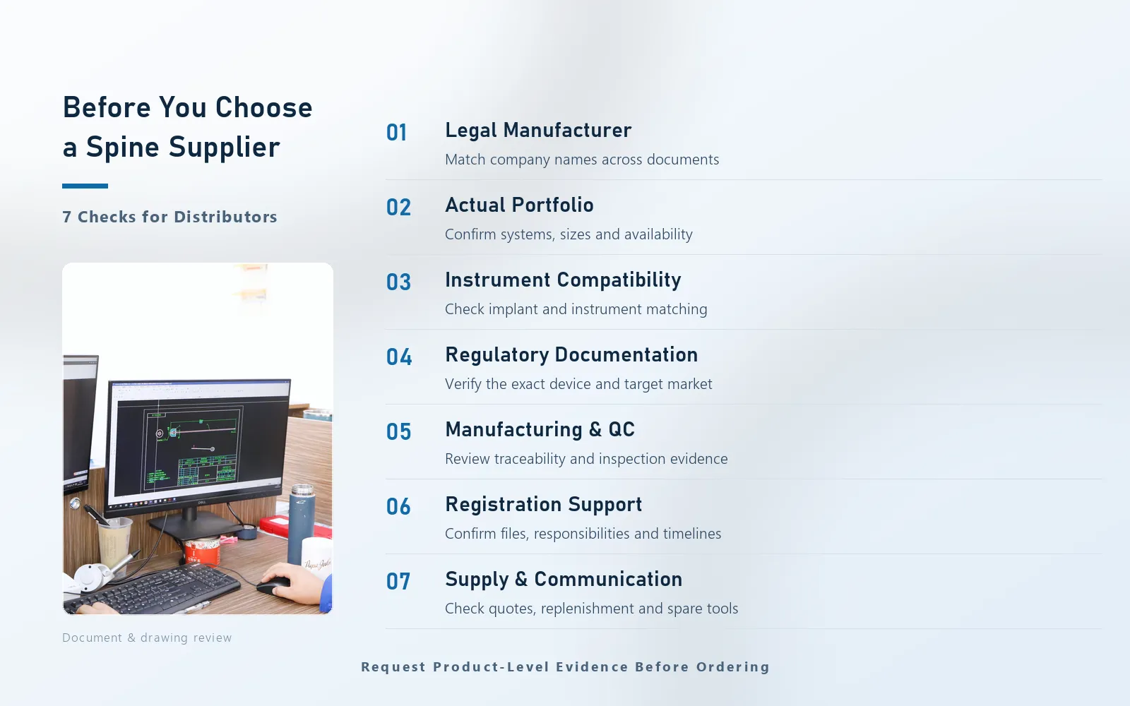 Seven checks for distributors evaluating a spine implant manufacturer in China