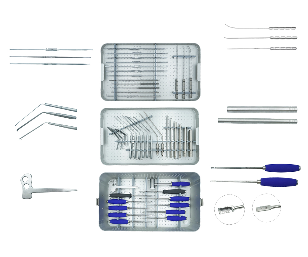 Ba Instruments Orthop&eacute;diques D&eacute;taill&eacute;s pona Chirurgie ya UBE y compris Retracteur ya misisa ya misisa na mbeli ya mikuwa