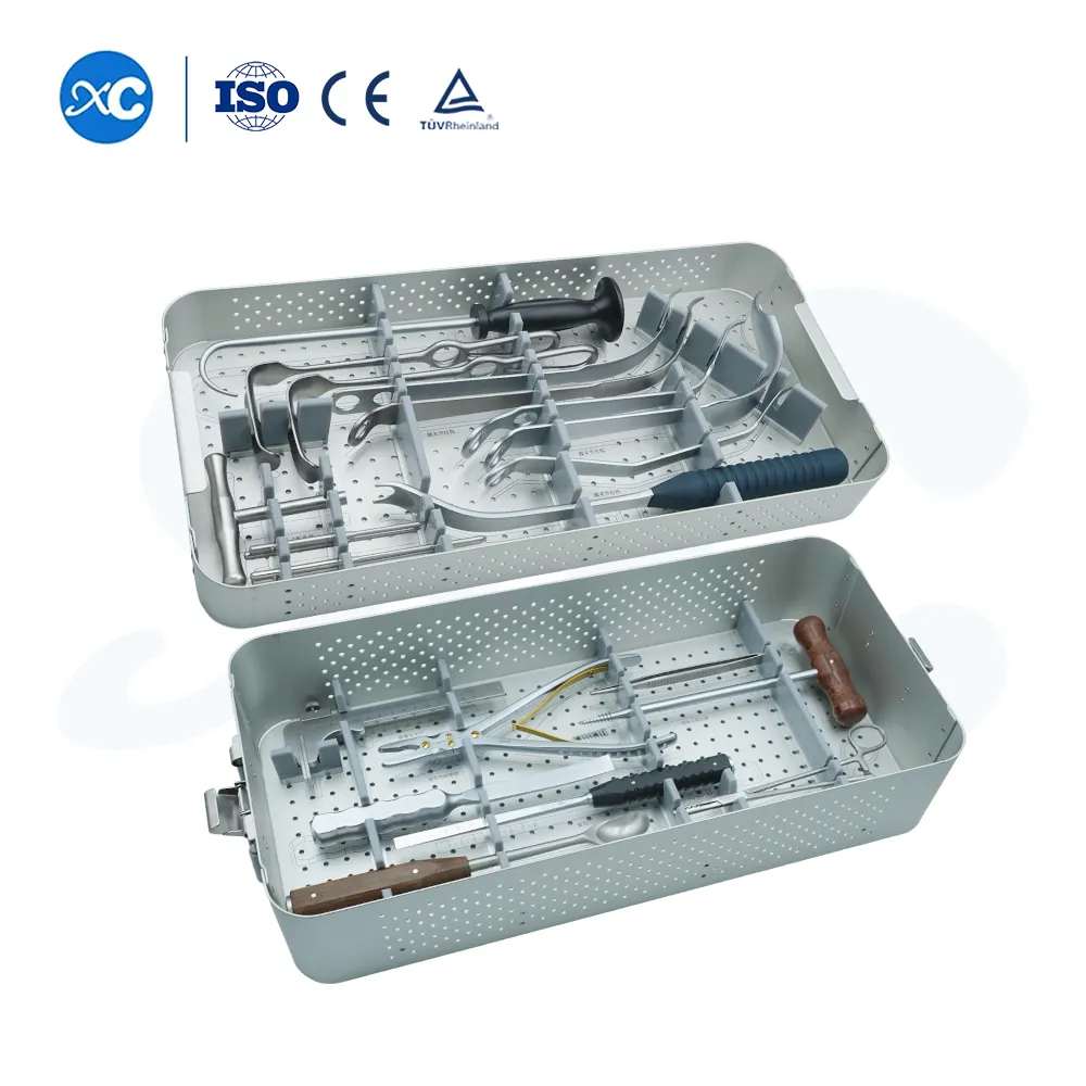 Stainless steel bone retractors for total hip replacement exposure