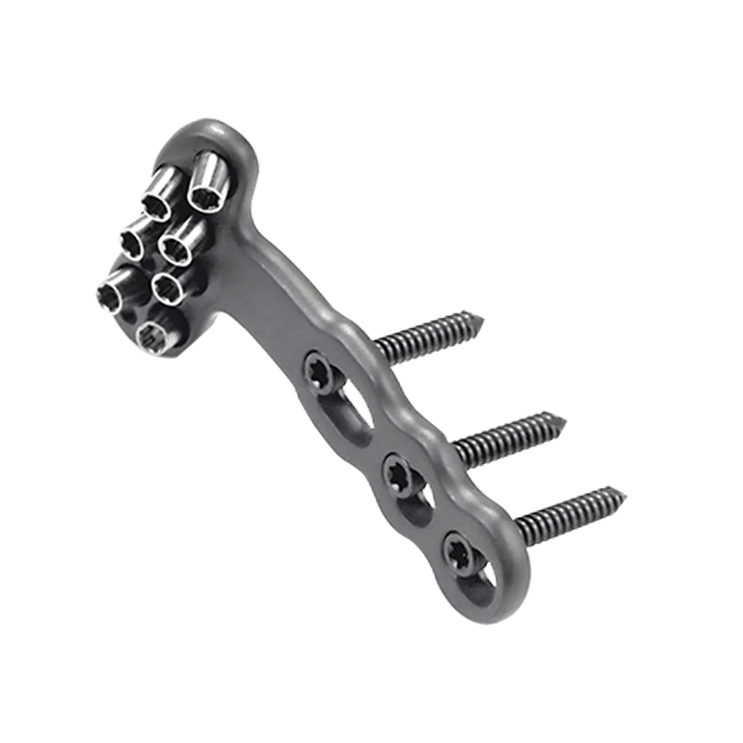 Distal radius locking plate DVR with Stardrive locking screws, oblique view
