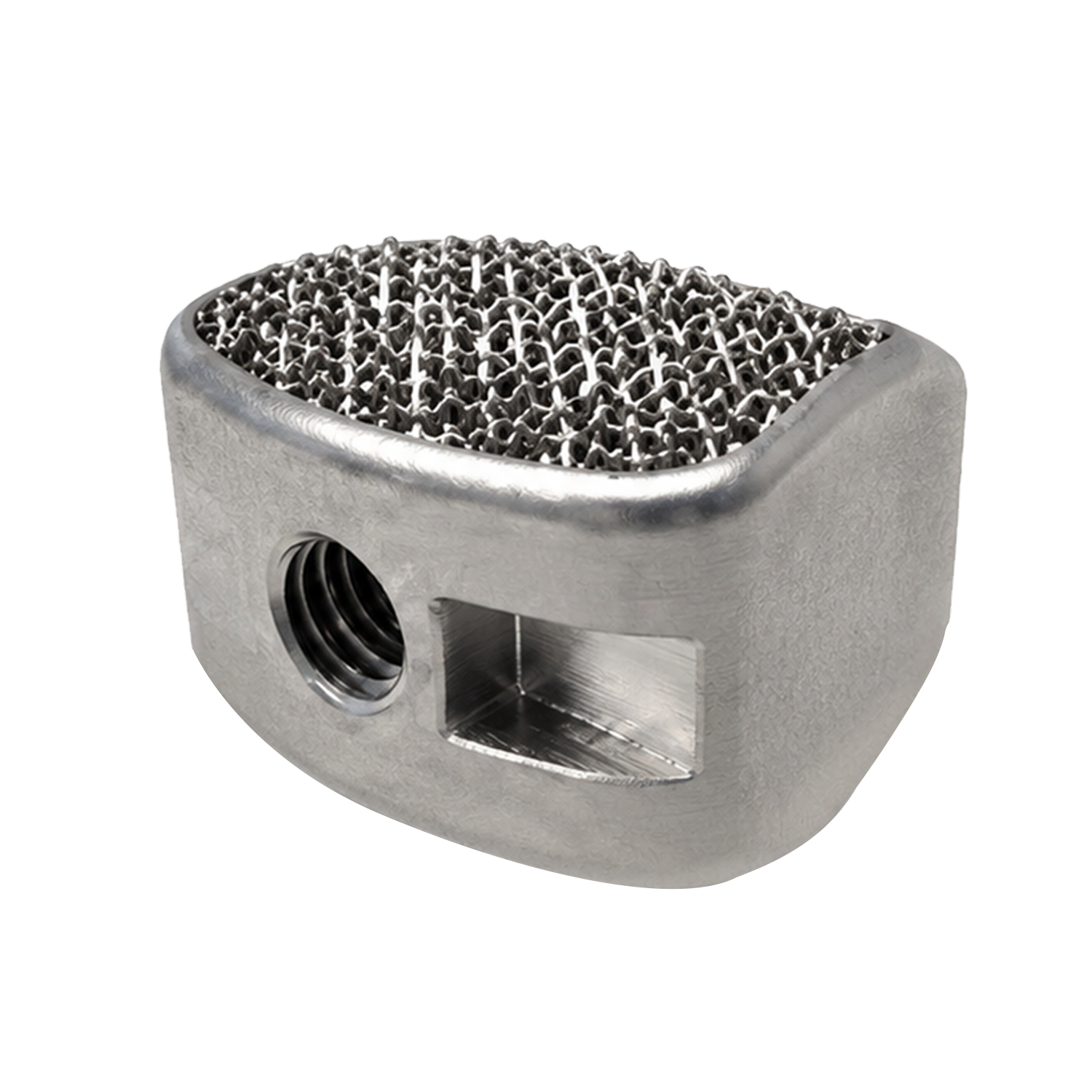 3D-printed porous cervical cage with graft window
