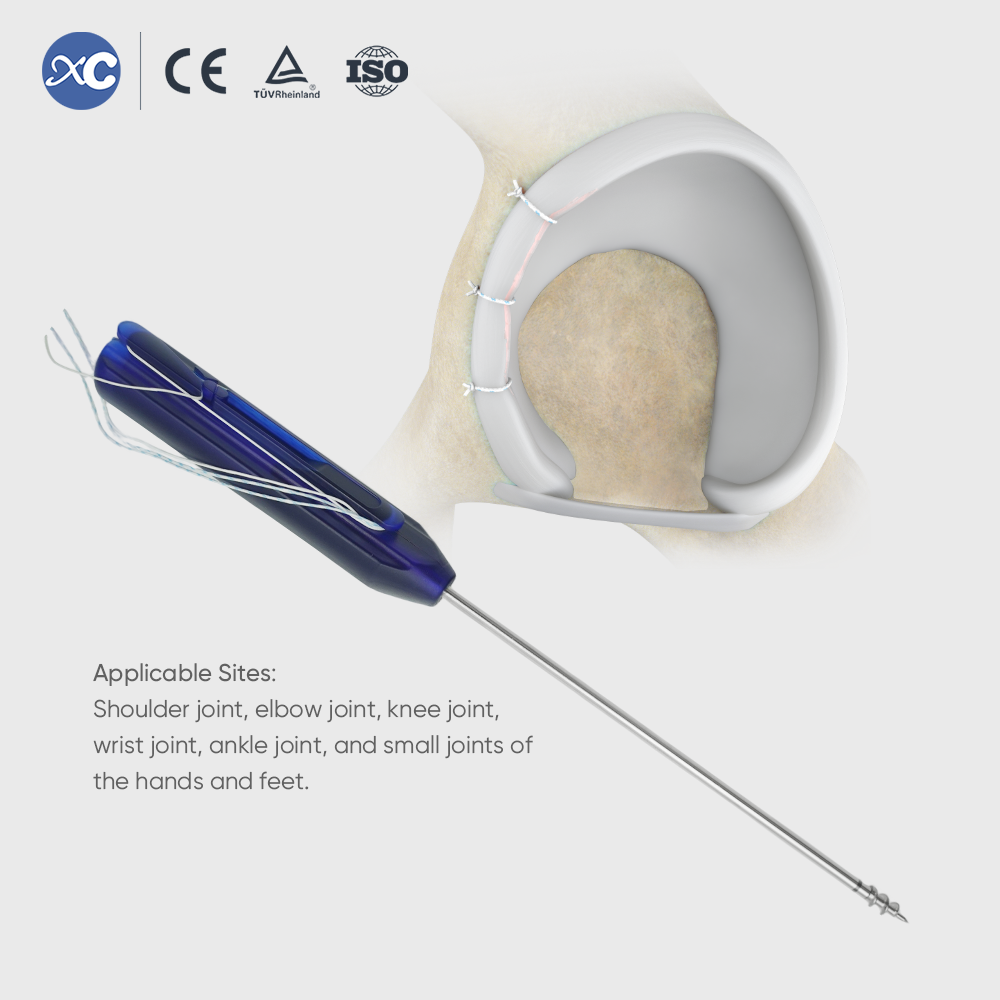 Suture anchor inserter shaft with depth marking line