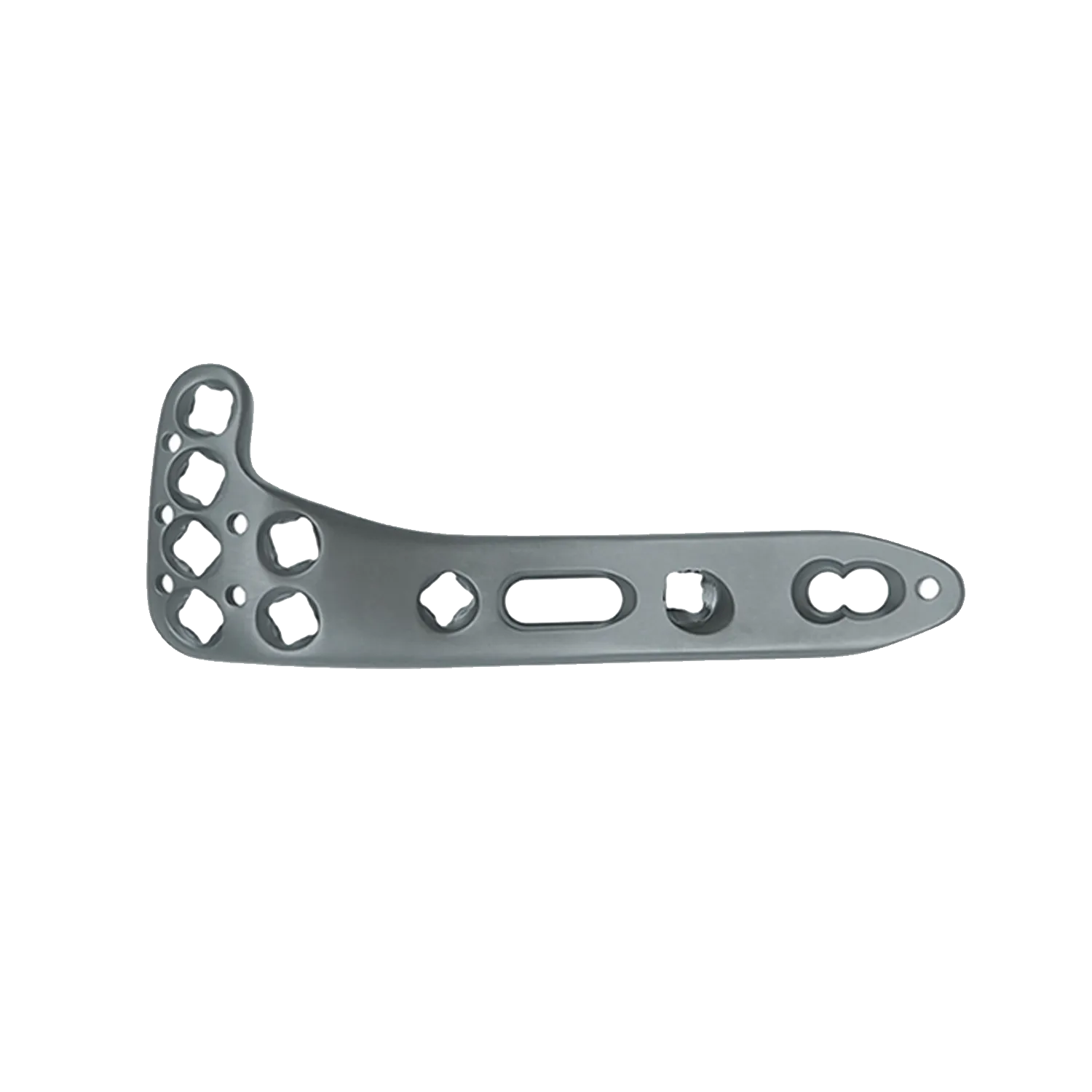 Multi-axial lateral tibial plateau locking plate with polyaxial proximal holes
