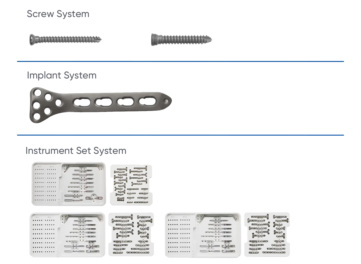 Complete radial head plate screw and instrument configuration