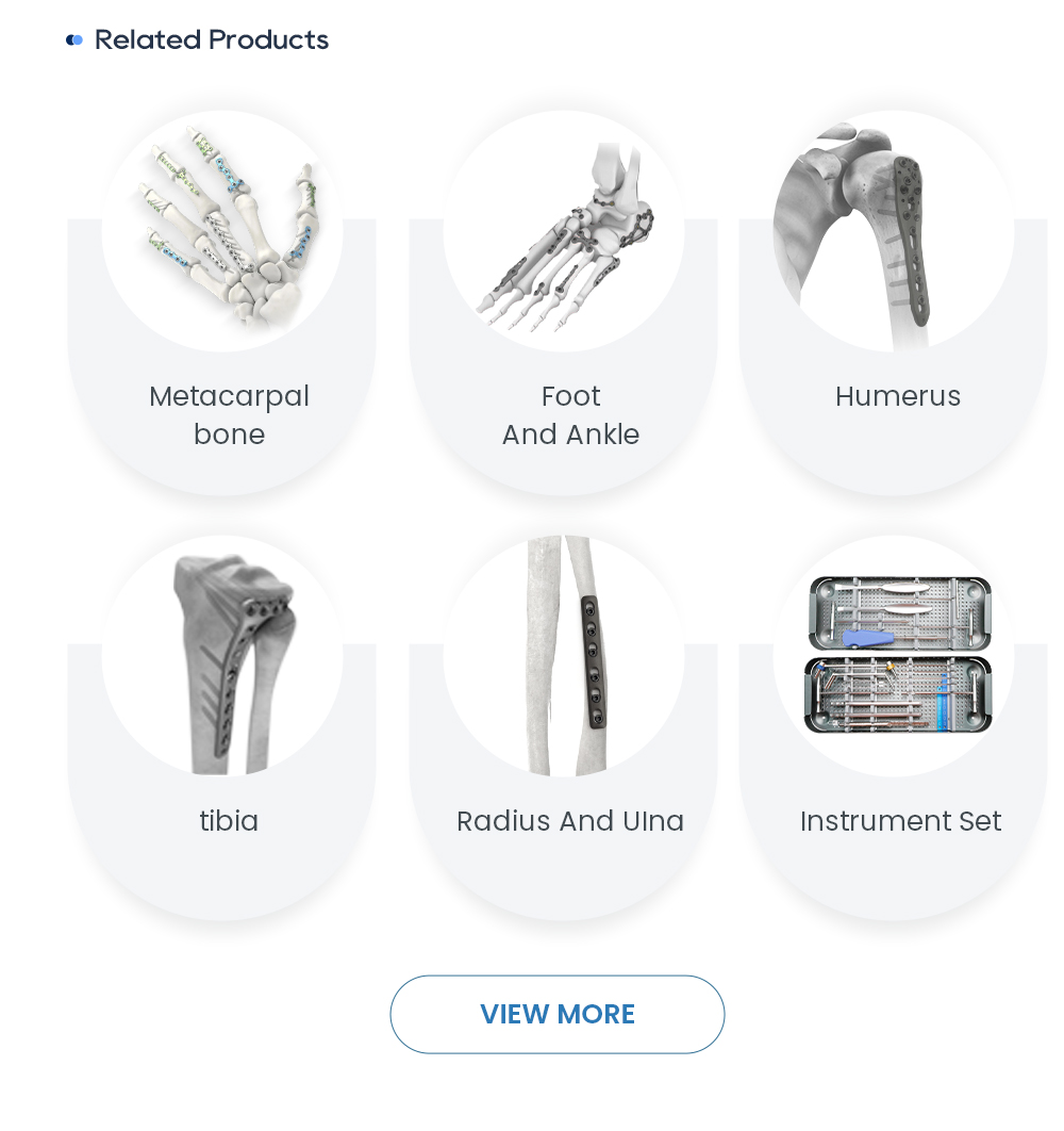 Povezani ortopedski implantati: metakarpalne ploče, ploče stopala i gležnja, humerus, tibija i radijus
