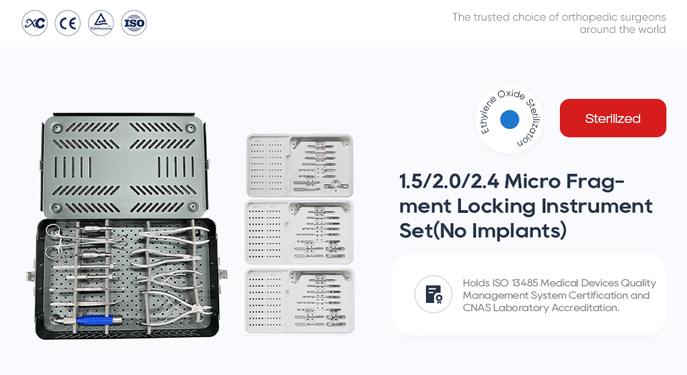 Ethylene Oxide Sterilized 1.5mm 2.0mm 2.4mm Micro Fragment Locking Instrument Set