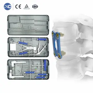 0.8mm ultra-thin anterior cervical plate instrument set in three-layer sterilization trays