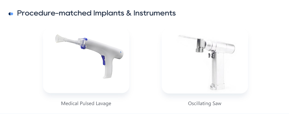 Medical pulsed lavage and oscillating saw for knee replacement surgery