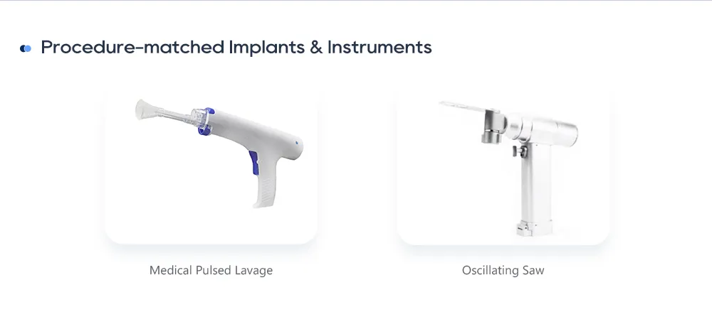Medical pulsed lavage and oscillating saw for total hip replacement surgery