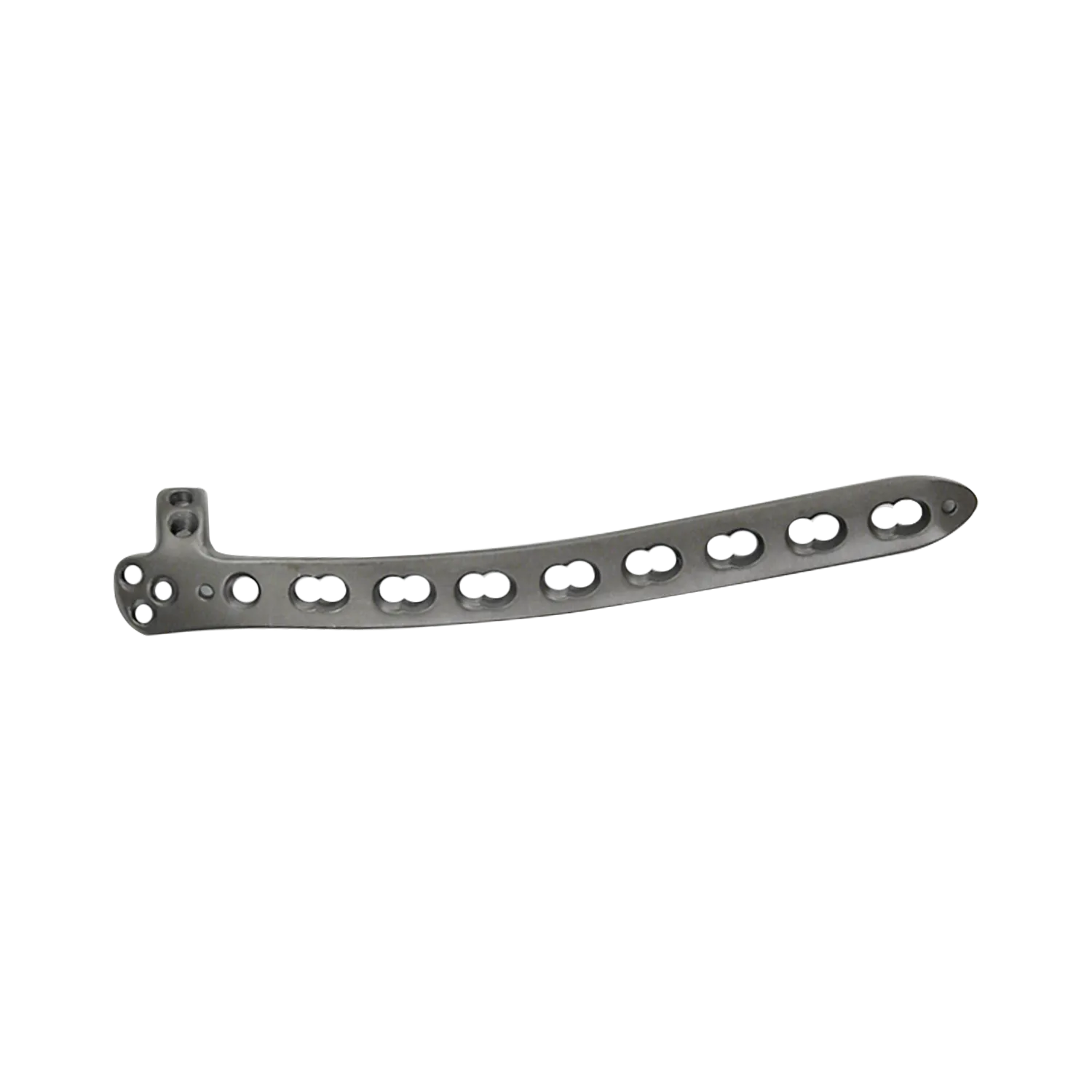 Lateral distal humerus locking plate with combination holes, side view