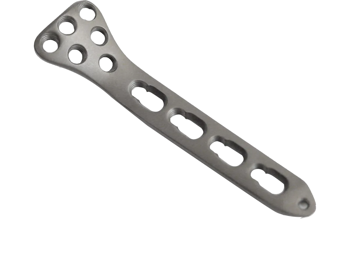 Anatomic contour and hole layout of the radial head locking plate