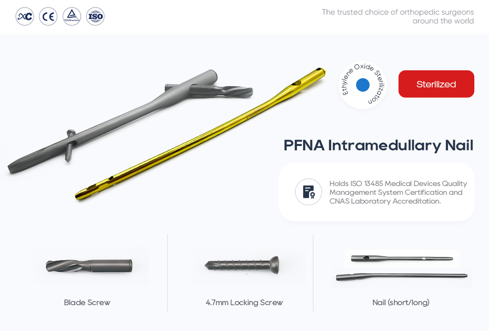 PFNA интрамедуларен пирон | Фиксиране на фрактура на проксимална бедрена кост
