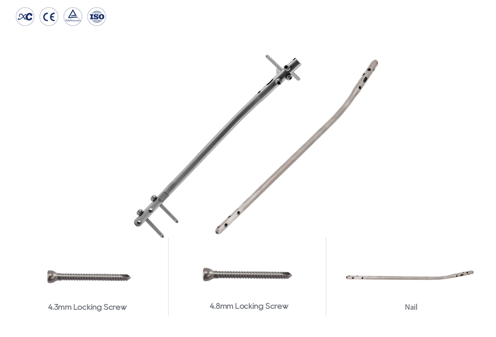 Tshiab Tibia Intramedullary Nail System nrog Xauv Ntsia Hlau