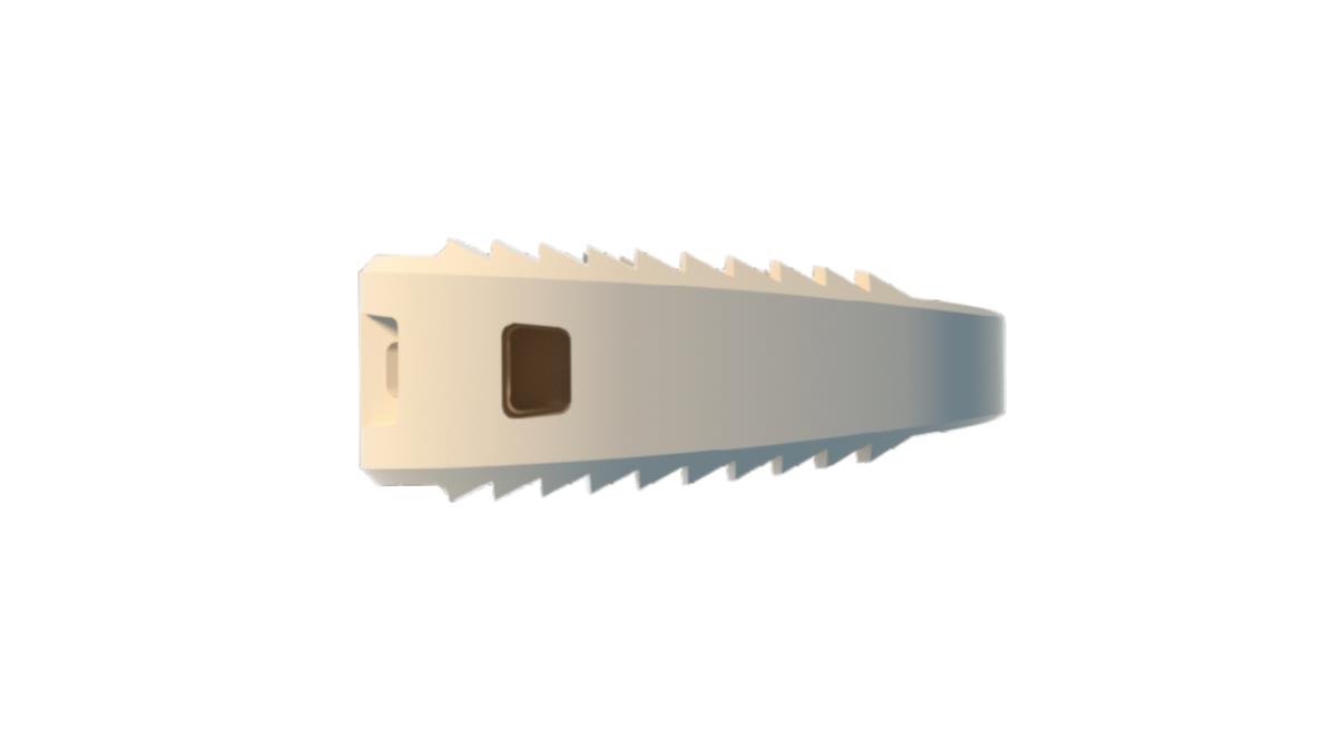 Side view of ALIF stand-alone PEEK cage